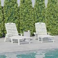 Flash Furniture White Adjustable Chaise Lounger with Cupholder, 2PK 2-LE-HMP-2017-414-WT-GG